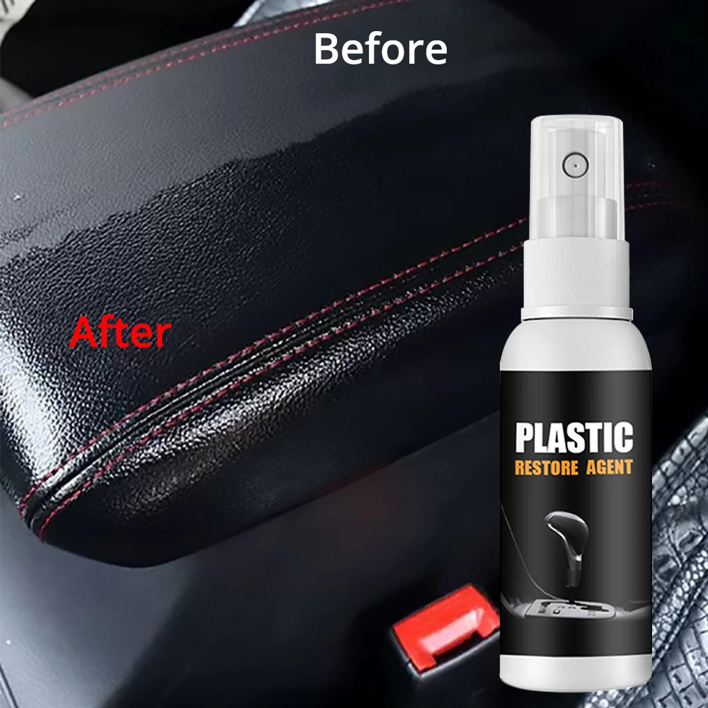 30ML Auto Plastic Parts Refurbish Agent Car Interior Dashboard Restorer &  Sponge