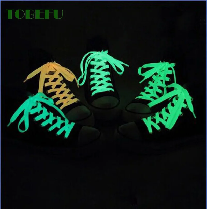 TOBEFU One Pair 120CM Luminous Shoelaces Glow In The Dark Night Color Fluorescent Flat Sneakers Canvas Shoe Laces 6 TOBEFU One Pair 120CM Luminous Shoelaces Glow In The Dark Night Color Fluorescent Flat Sneakers Canvas Shoe Laces 6