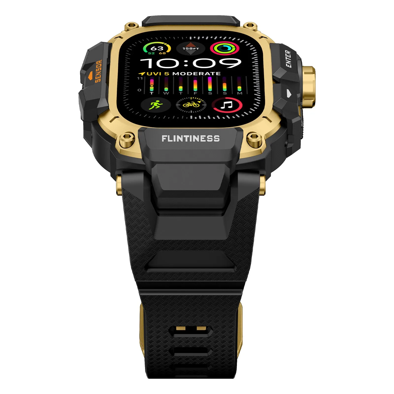 Enhanced Tactical Silicone Band with Metal Protective Case