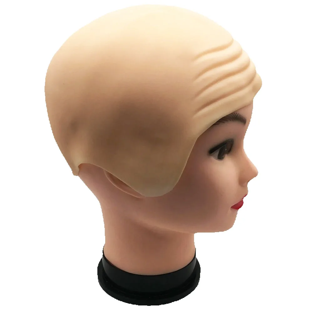 Wig Headgear Soft Makeup Latex Bald Hat Adjustable Size Unisex Reusable Mesh Cover for Men Costume Accessories