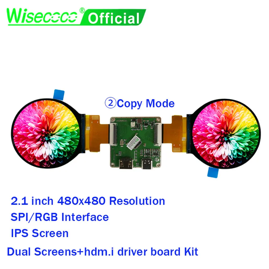 Wisecoco Round Display 2.1 inch Circular Dual IPS Screen 480x480 TFT ...