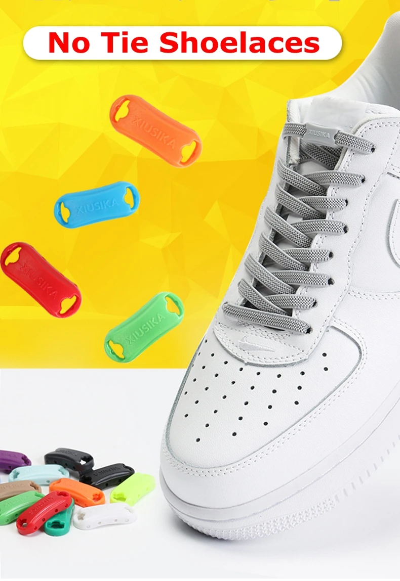 1 paar Elastische Schnürsenkel Keine krawatte Schnürsenkel Kinder Erwachsene Flache Turnschuhe Schnürsenkel Schnell Faul Schnürsenkel Schuhe Zubehör – Detail 1