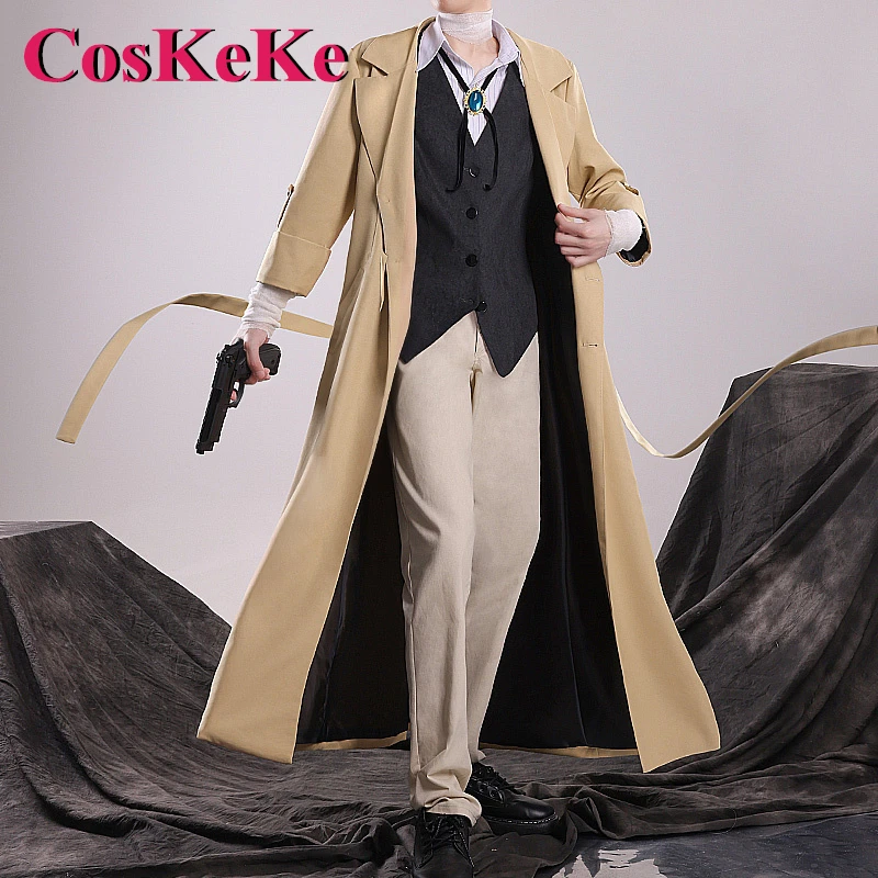 

CosKeKe Dazai Osamu Cosplay Anime Stray Dogs Costume Fashion Handsome Combat Uniform Halloween Party Role Play Clothing New