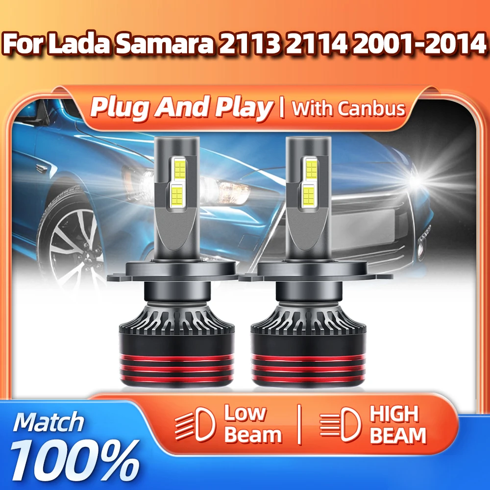 

20000LM H4 Led Headlights Bulbs 120W Car Lights 12V 6000K Turbo Lamps For Lada Samara 2113 2114 2001-2010 2011 2012 2013 2014