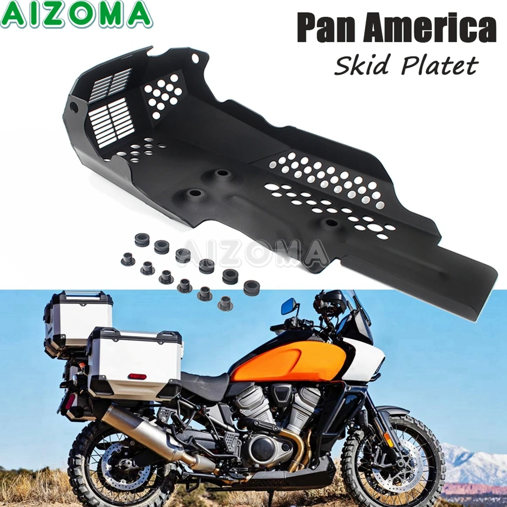 

Aluminum Engine Skid Plate Belly Bash Plate Lower Chassis Protector For Harley Pan America 1250 CVO RA1250 Special RA1250S 21-24