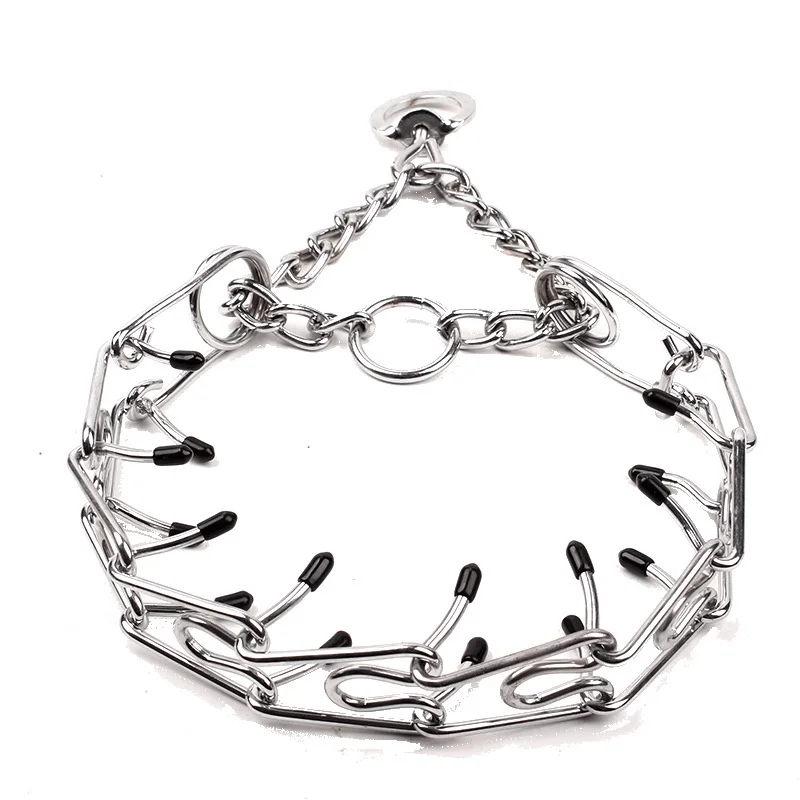 Adjustable Dog Training Collar with Protective Rubber-Tipped Prongs