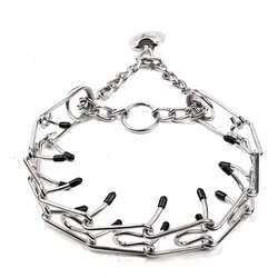 Adjustable Dog Training Collar with Protective Rubber - Tipped Prongs - M (Training Collar)