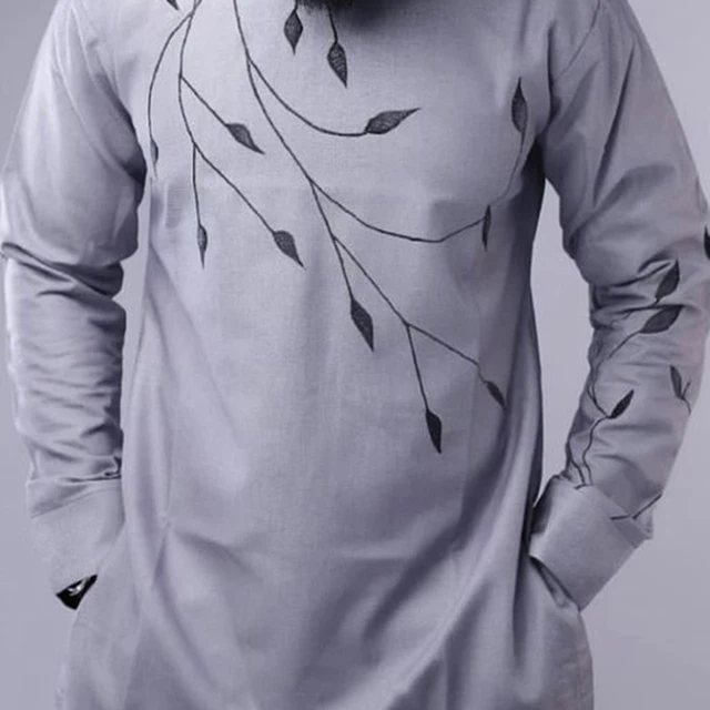 Deji Long Sleeve Embroidered Kaftan Outfit - Image 3