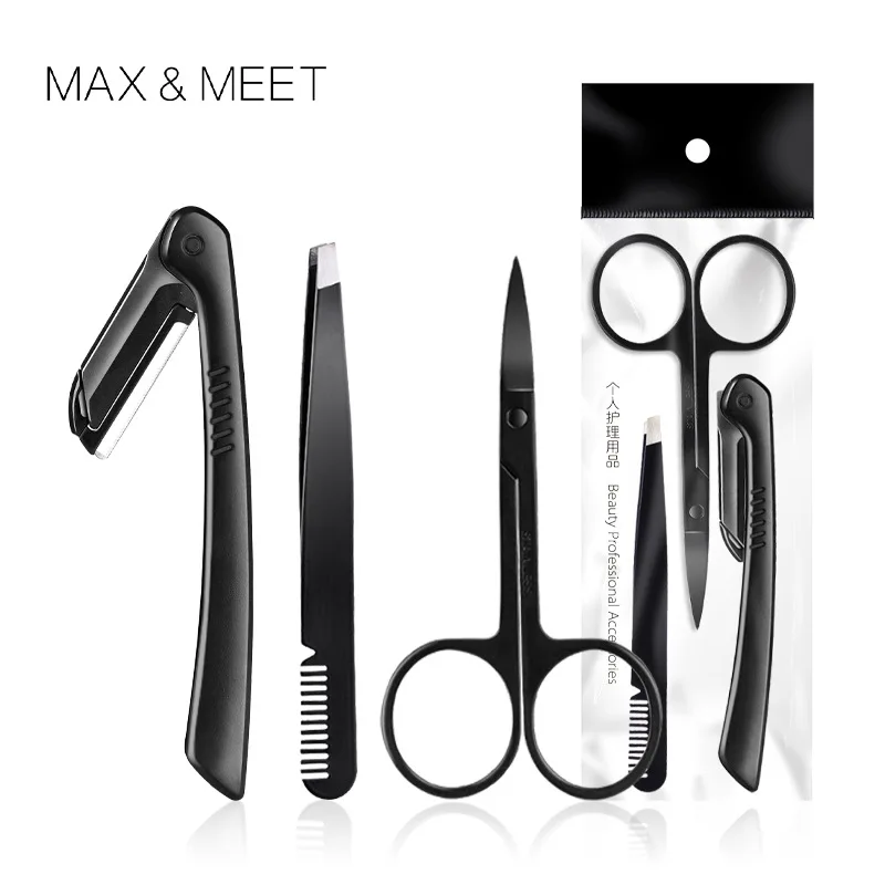 Stainless Steel Eyebrow Trimmer Threepiece Eyebrow Trimmer Scissors