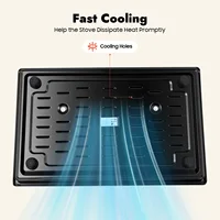 Cuisinière électrique à double brûleur 2500W, plaque de cuisson électrique avec 2 plaques, puissance de feu réglable, 220-240V pour la cuisson des aliments 8