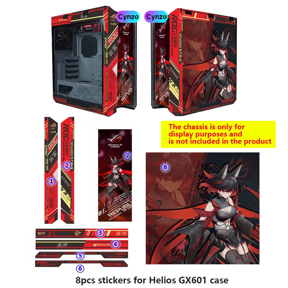 DIY Frame Stickers for Asus GX601 Case,MOD Helios Chassis