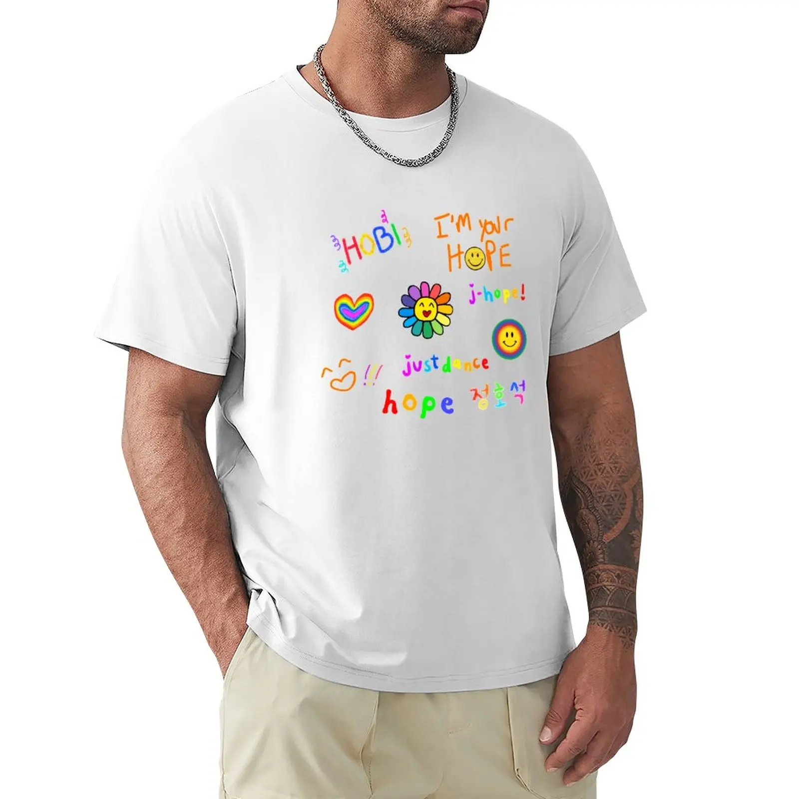 

jhope rainbow T-Shirt funny t shirts plain t-shirt t shirts for men graphic