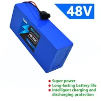 Batterie au Lithium rechargeable 100Ah 48V 100% neuve 13S5P 18650, BMS intelligent intégré pour machines électriques de 1500W 6