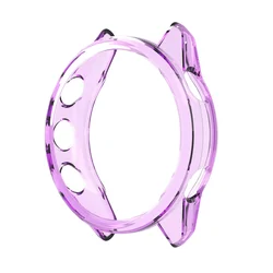 Clear TPU Hollow Screen Protector Cover - Protective Watch Case for Forerunner 47mm (PURPLE)