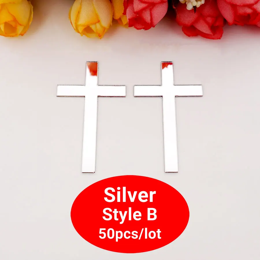 20 teile/los Kleine Acryl Gold Spiegel Kreuz Silber Aufkleber 3D DIY Ehe Wand Kreuze Hause Dekoration Gast Geschenk Zubehör – Detail 2