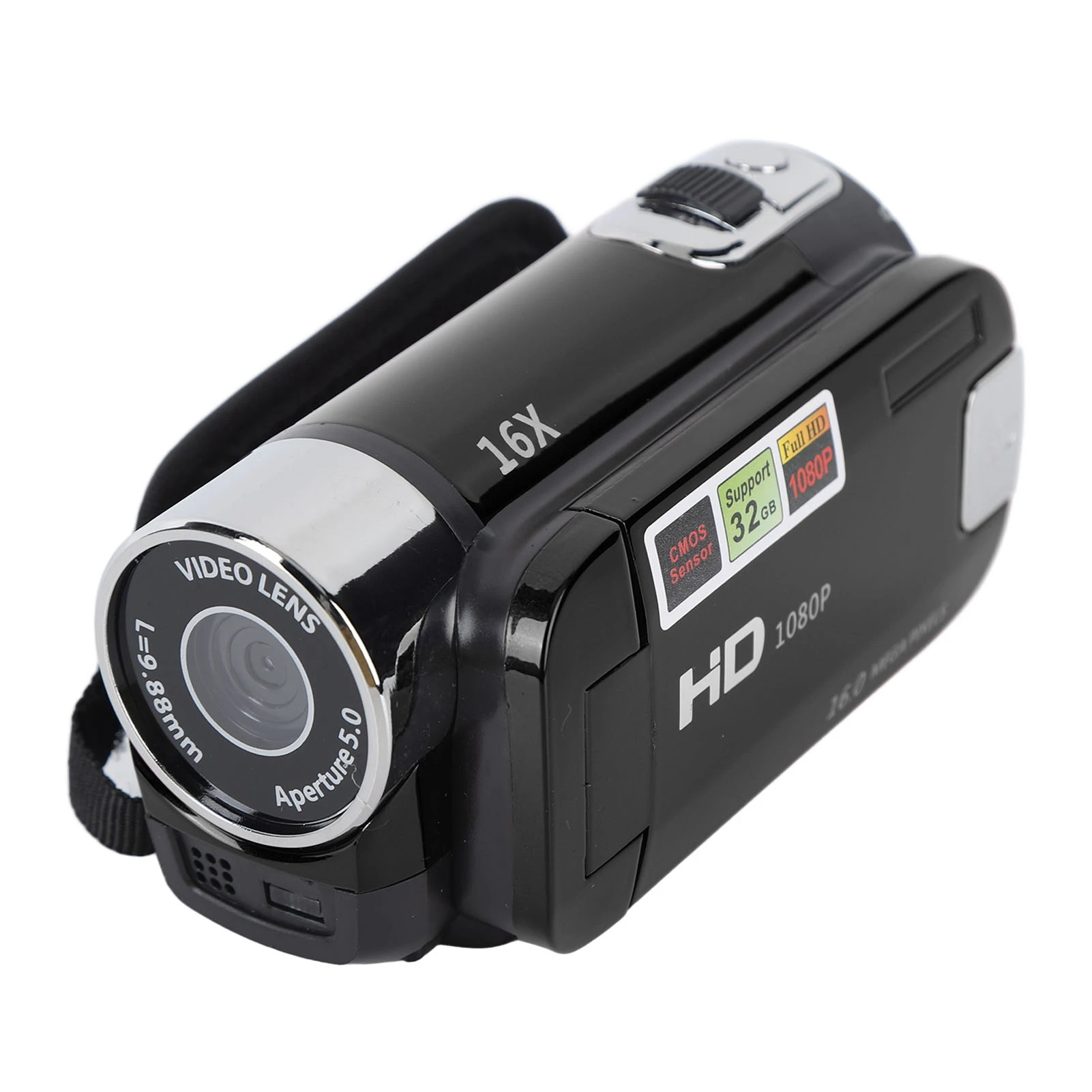 Caméra DV 4K 48MP en main, écran rotatif déplié, zoom numérique 16x pour capturer des détails