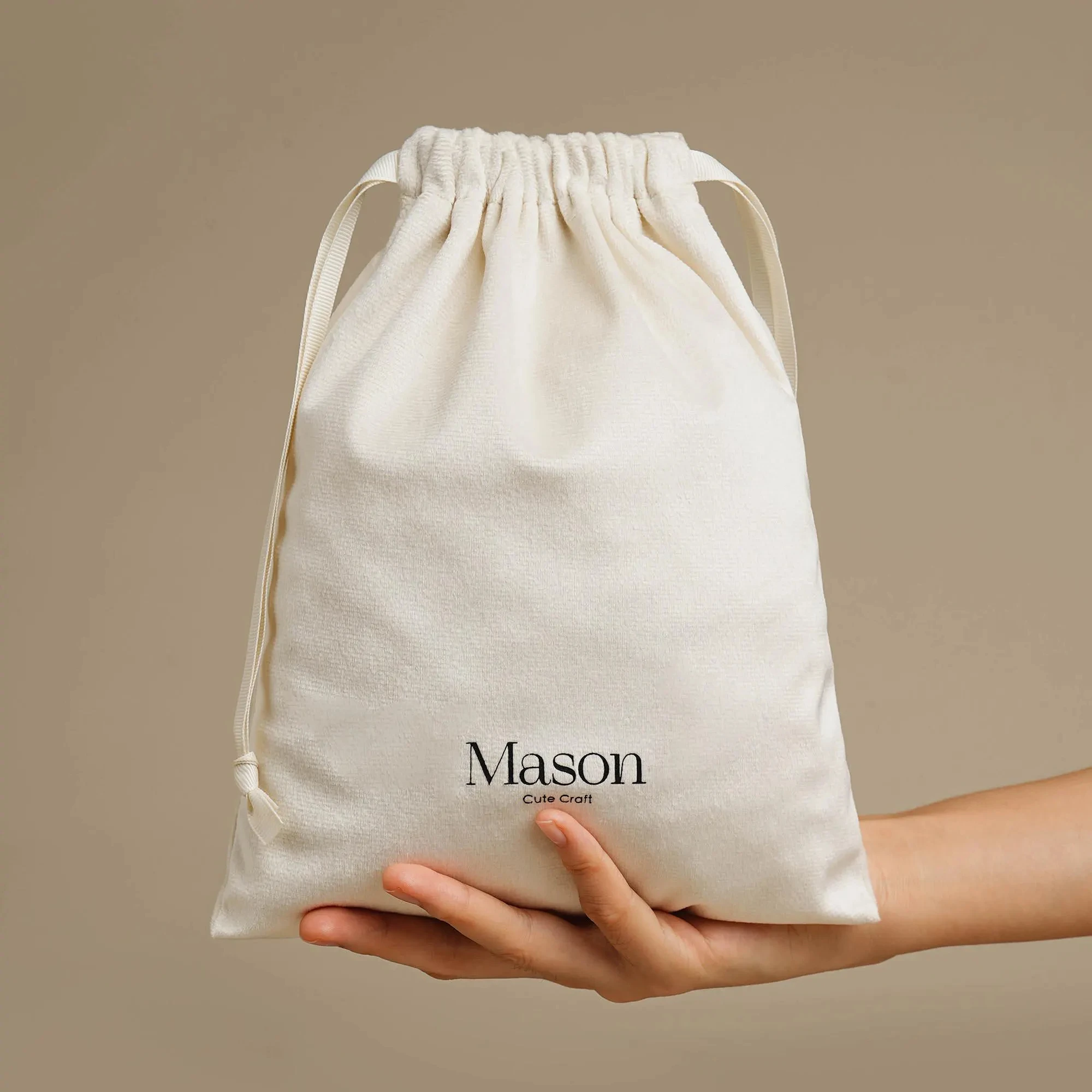 Customizable Logo Size Velvet Drawstring Bags for Cosmetic Handbag Clothes Dust Protection Bag