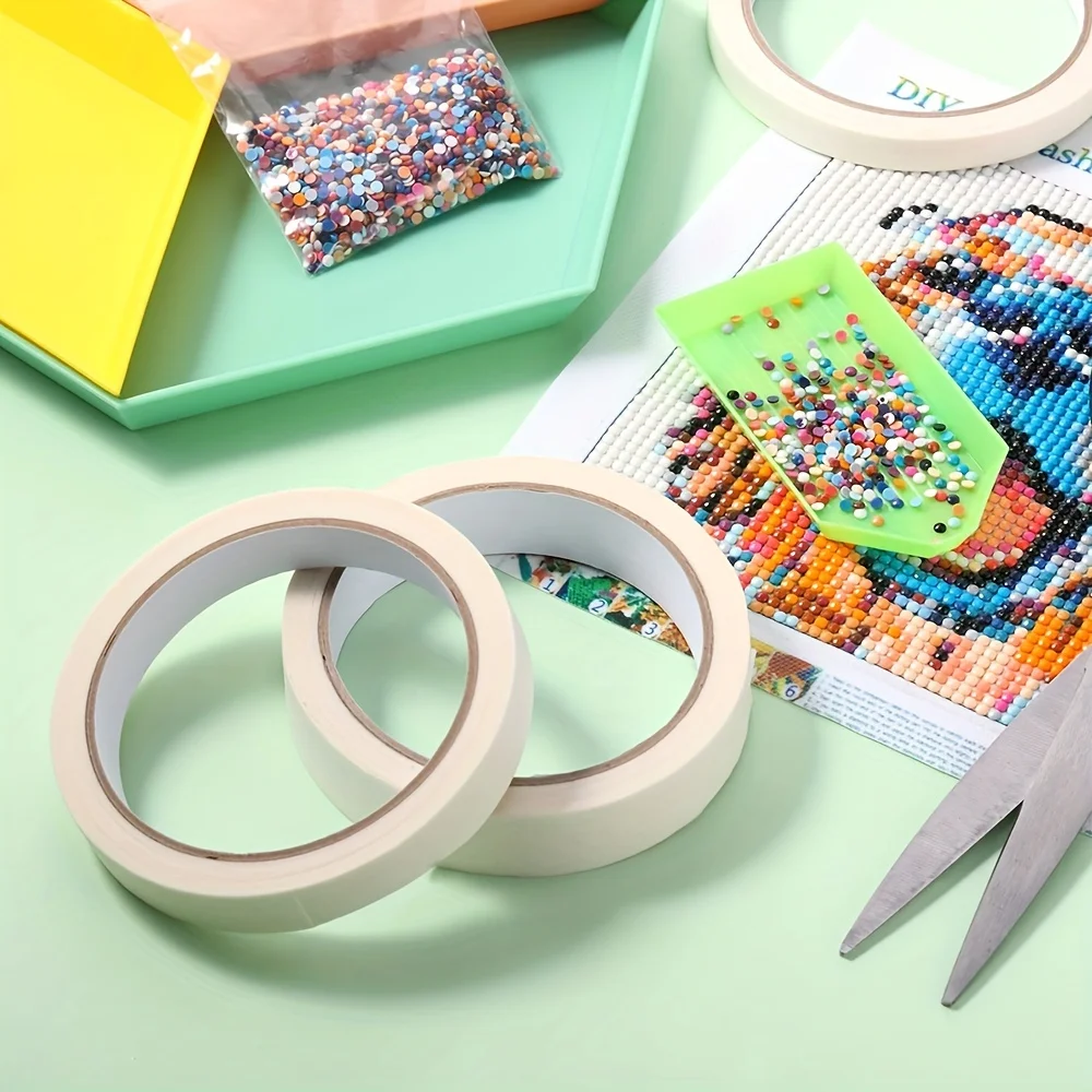 10pcs 0.59cm/1.97inch 마스킹 테이프 흰색 사이드 테이프 유화 스케치 드로잉 용품 용 접착 크레이프 종이