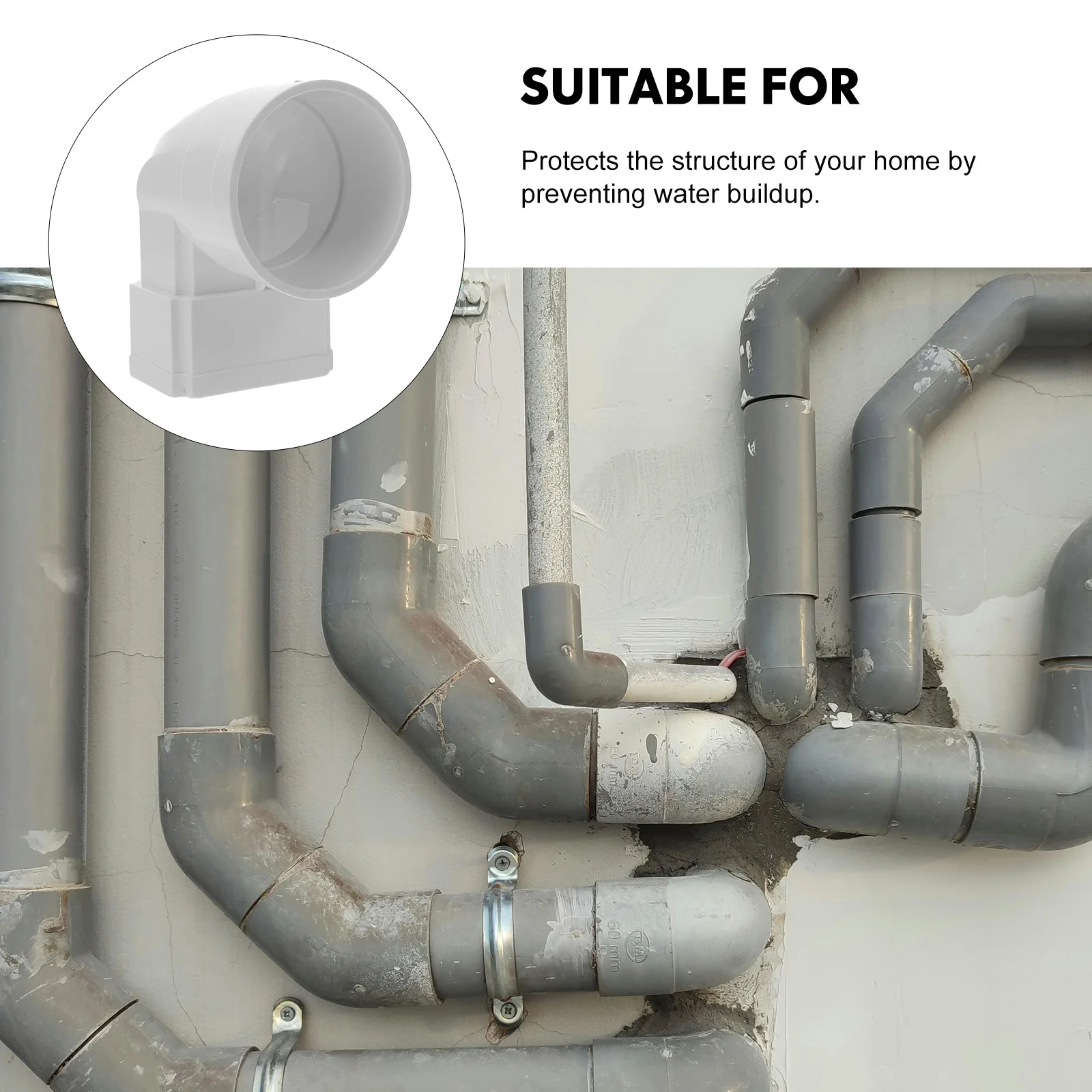 Square To Round Downspout Connector Gutter Adapter Rainwater Pipe Fitting Drainage System Plumbing Accessories Square Pipe Round