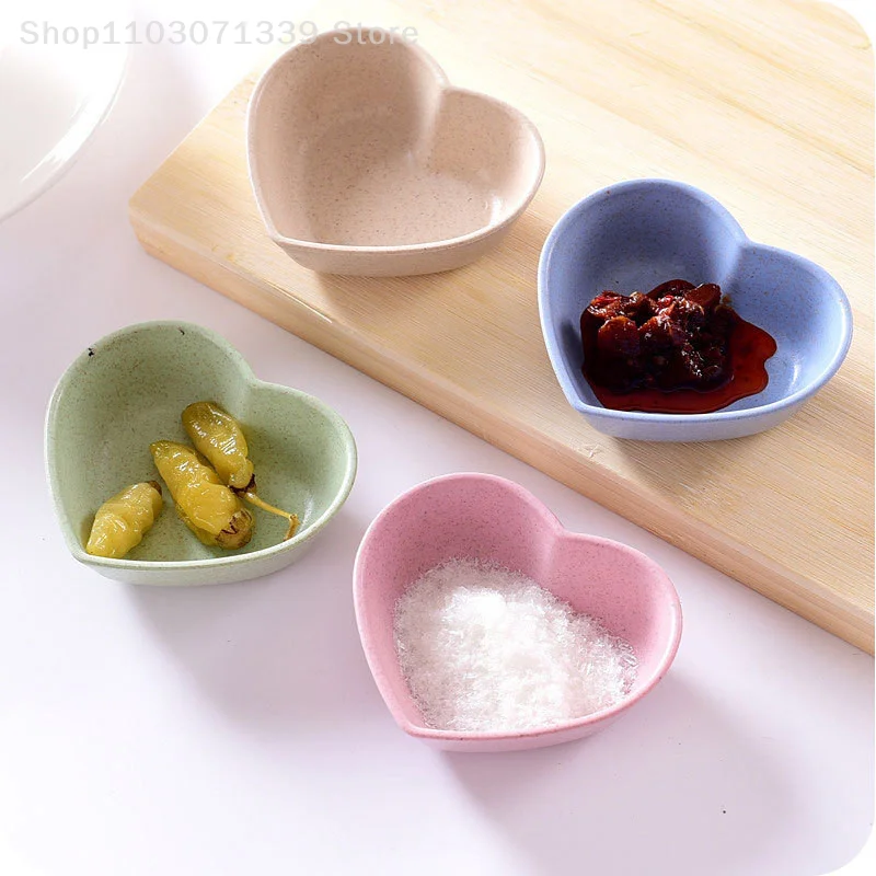 

Home Kitchen Wheat Straw Seasoning Plate Creative Plastic Round Savory Small Plate Tableware Dipping Snack Plate