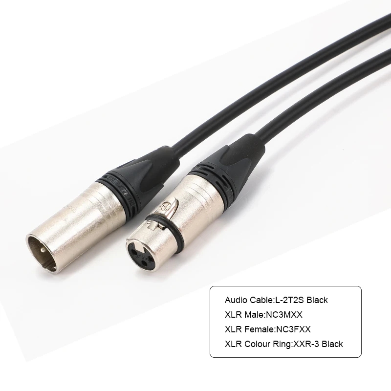 L-2T2S XLR-Mikrofonkabel, 3-poliges symmetrisches Audio-Verlängerungskabel für Mischpult und Verstärker, Stecker auf Buchse – Detail 6