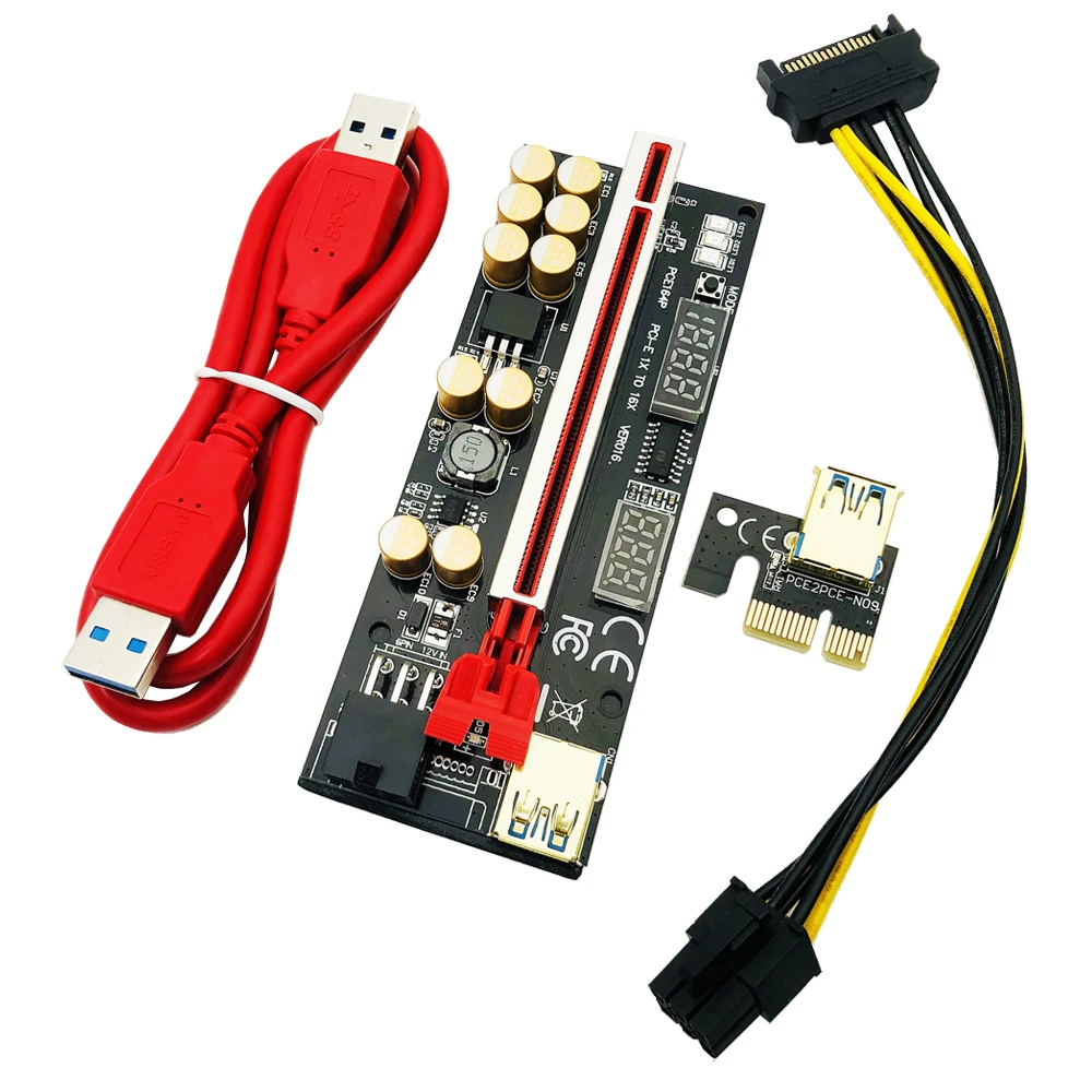 Usb Mining Riser para Placa de Vídeo Pci Express X16 Temperatura Tensão Rgb Led p Ver016 Pcie 016 V016 110 Pcs - Imagem 3