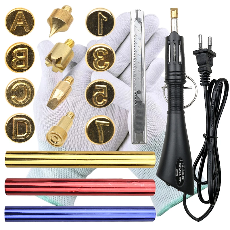 Description Picture 2 of itemHeated Foil Hot Stamping Applicator Kit EU Plug Writing or Painting on Paper Personal Signature DIY Wood Crafts