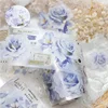1Roll Rose Literary flowers handbook DIY material PET tape decorative loop stickers Apocalyptic Adhesives Scrapbook 60mm*2m 3