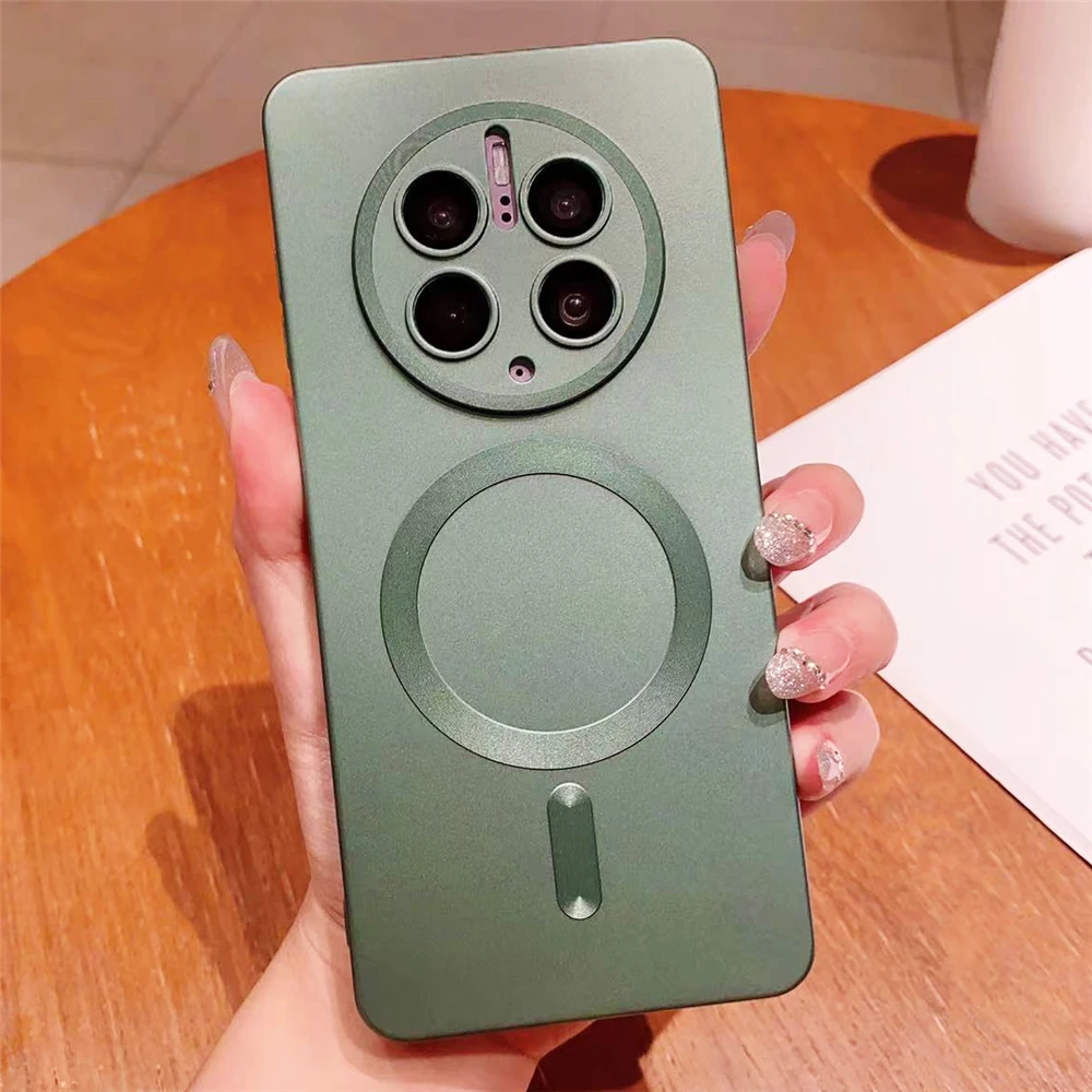 Magnetisk Wiless Charging Phone Case Fo Huawei P60 P50 P30 Mate 50 40 30 Po Camea Potection Blød Silikone Bagside_voghion.com