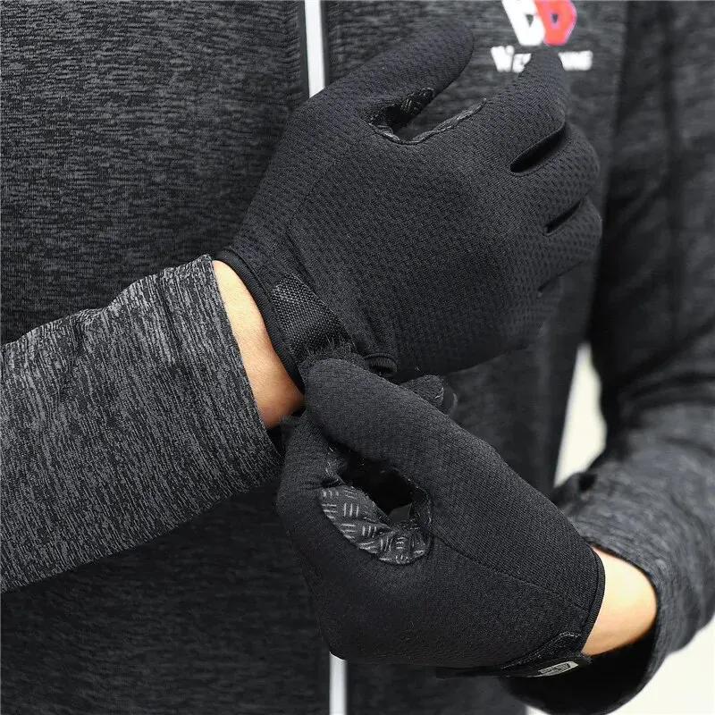 WEST BIKING Summer Cycling Gloves Full Finger MTB Bike Gloves Touch Screen Non Slip Silicone Palm Driving Riding Gloves 5