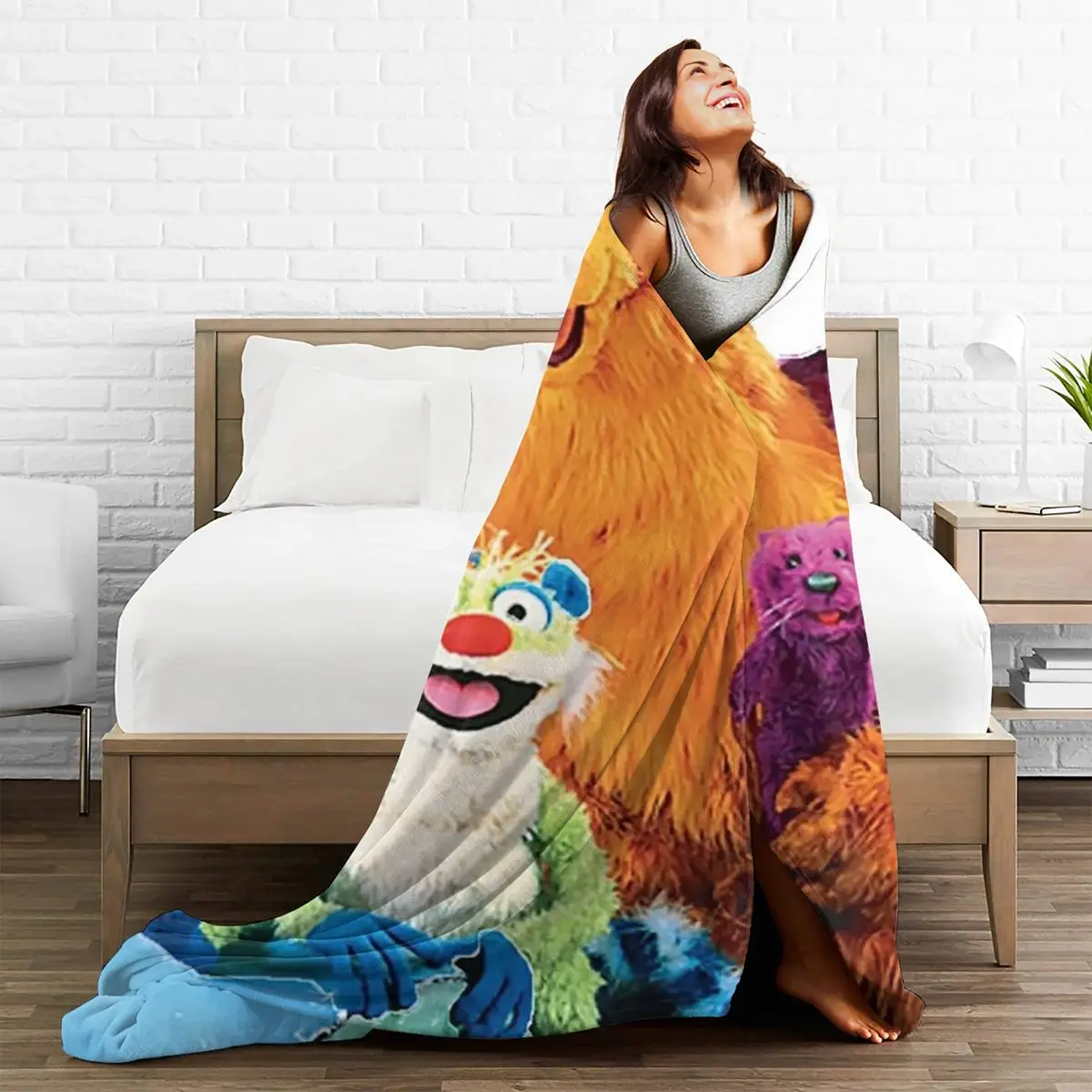 Bear In The Big Blue House Blanket Flannel Super Soft Throw Blankets Sofa Throw Blanket For Home Bedroom Travel Throws Bedspread 5