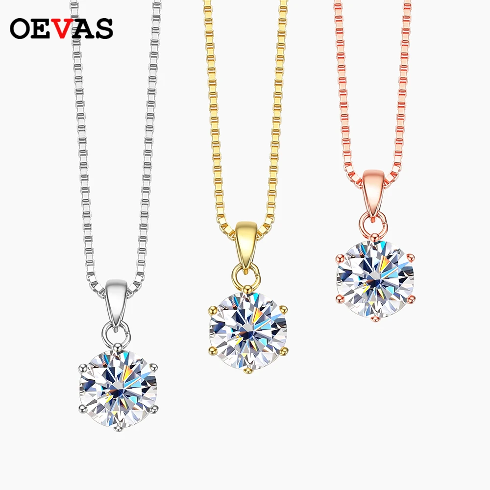 Oeves colgante de moissanita 1 quilate en D, collar de boda de plata de ley 100% joyería fina para fiesta, venta al por mayor|Colgantes| - AliExpress