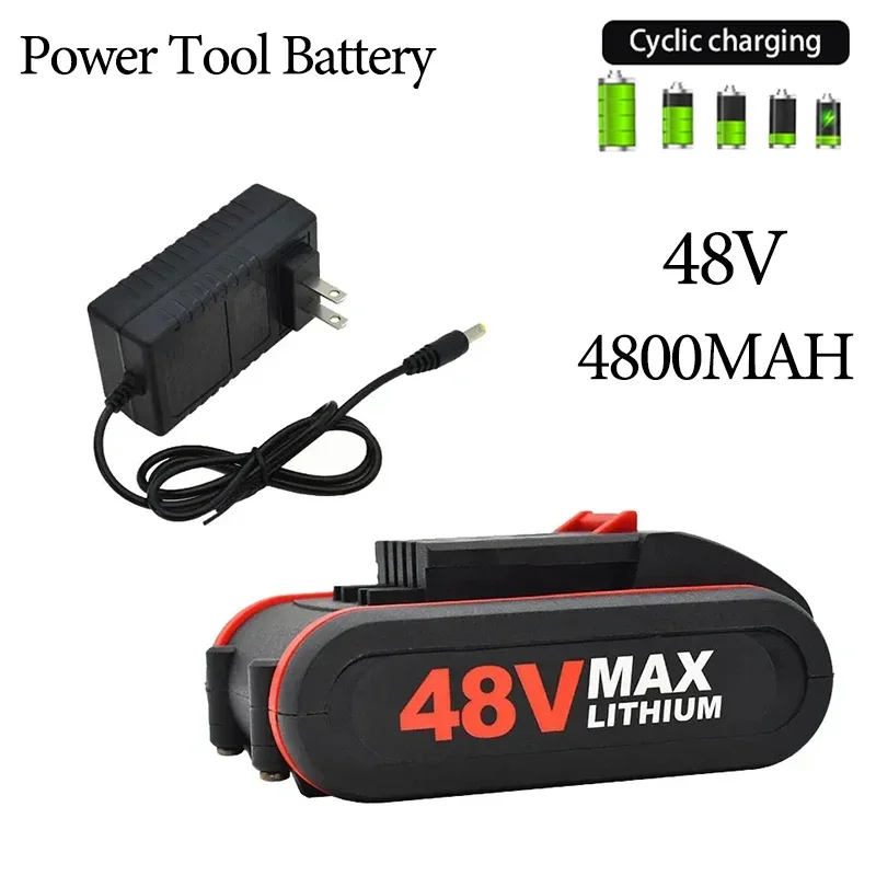 

Power Tool Battery New 48V 4800MAH Electric Pruning Saw Single Hand Electric Saw Logging Electric Chain Saw 18650ChargingBattery