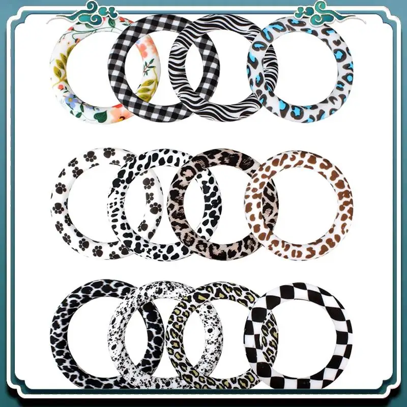 Premium 16 Pcs Silicone Beadable O Rings,Silicone Loop With 2 Holes,65Mm Silicone Bead Ring Bead For DIY Pendant Keychain