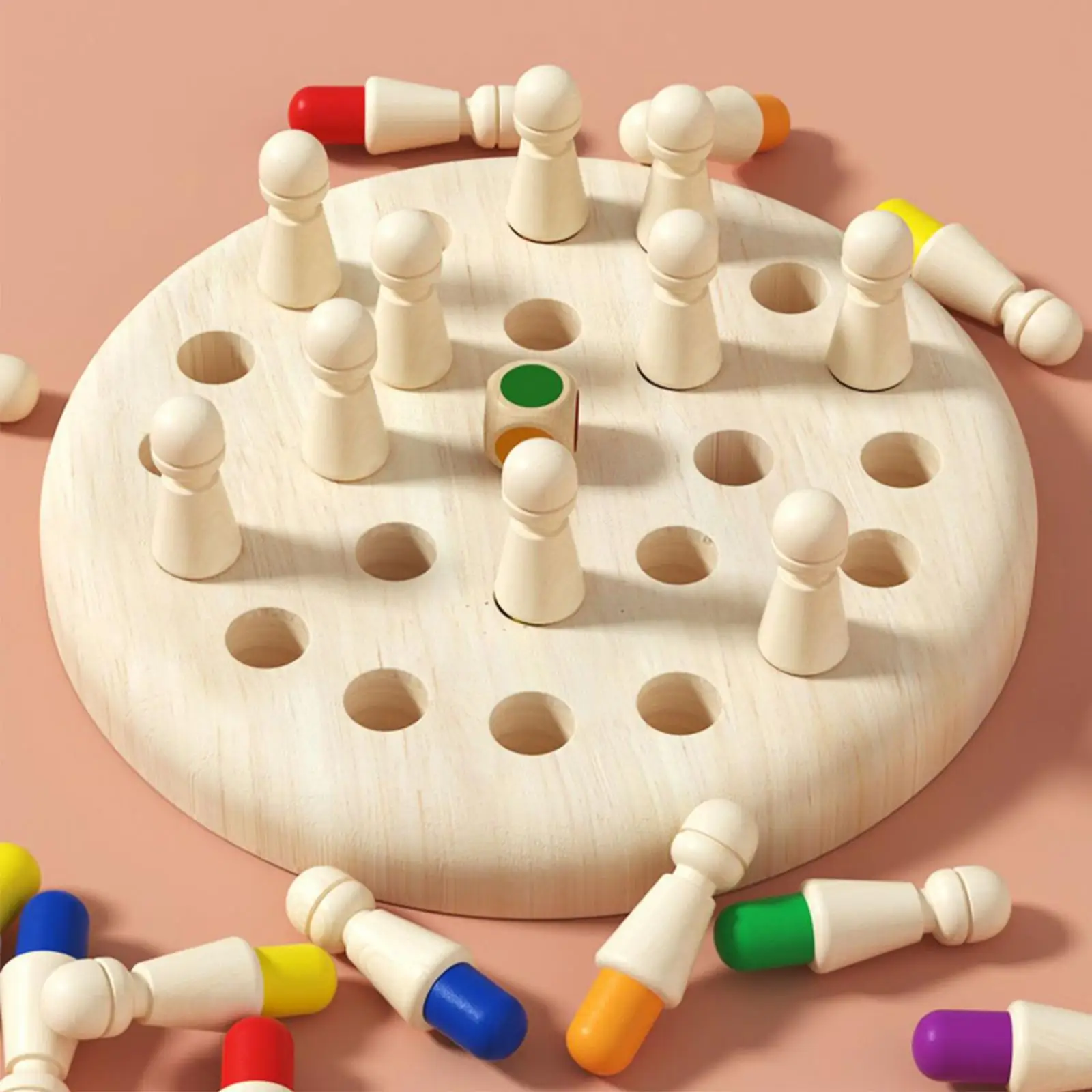 Kids Wooden Memory Match Stick Chess Fun Color Game Board Puzzles Educational ToyCognitive Ability Learning Toys for Children