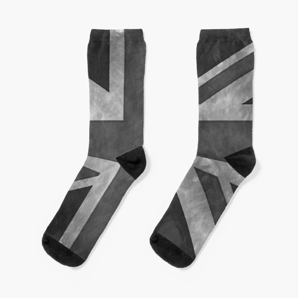 Greyscale Distressed Union Jack Socks Socks Men'S