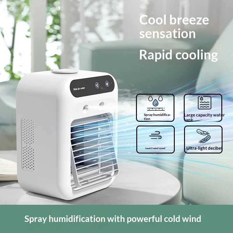 Raffrescatore Portatile per Dormitorio con Umidificazione, Ventilatore Elettrico, Raffrescatore d'Aria Mobile da Tavolo per Piccoli Condizionatori Domestici - Image 2