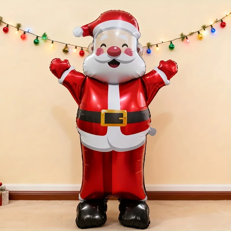 1/2pc 70-zoll Stehende 3D Winken Santa Claus Aluminium Folie Ballon Weihnachten Mall Atmosphäre Dekoration Innen Thema decor – Detail 6