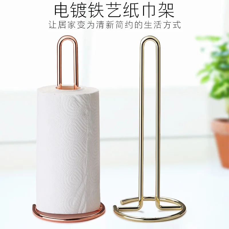 Description Picture 2 of itemStainless Steel Kitchen Roll Paper Towel Holder Bathroom Tissue Stand Dining Table Vertical Napkins Rack Kitchen Storage Shelf