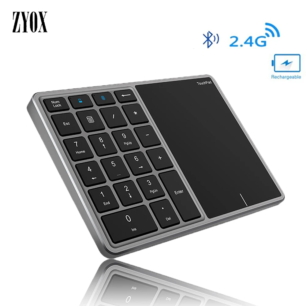 computer keyboard for android mobile 2 IN 1 Wireless 2.4G Bluetooth 22 Keys Number Keyboard Pad With Touchpad Touch Keypad For Windows IOS Mac OS Laptop PC Tablet portable computer keyboard