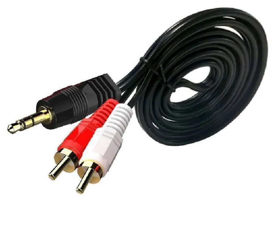 오디오 분배기 케이블 3.5mm 2 RCA 레드 화이트 잭 사운드 증폭기 기계용 범용 보조 연결 라인