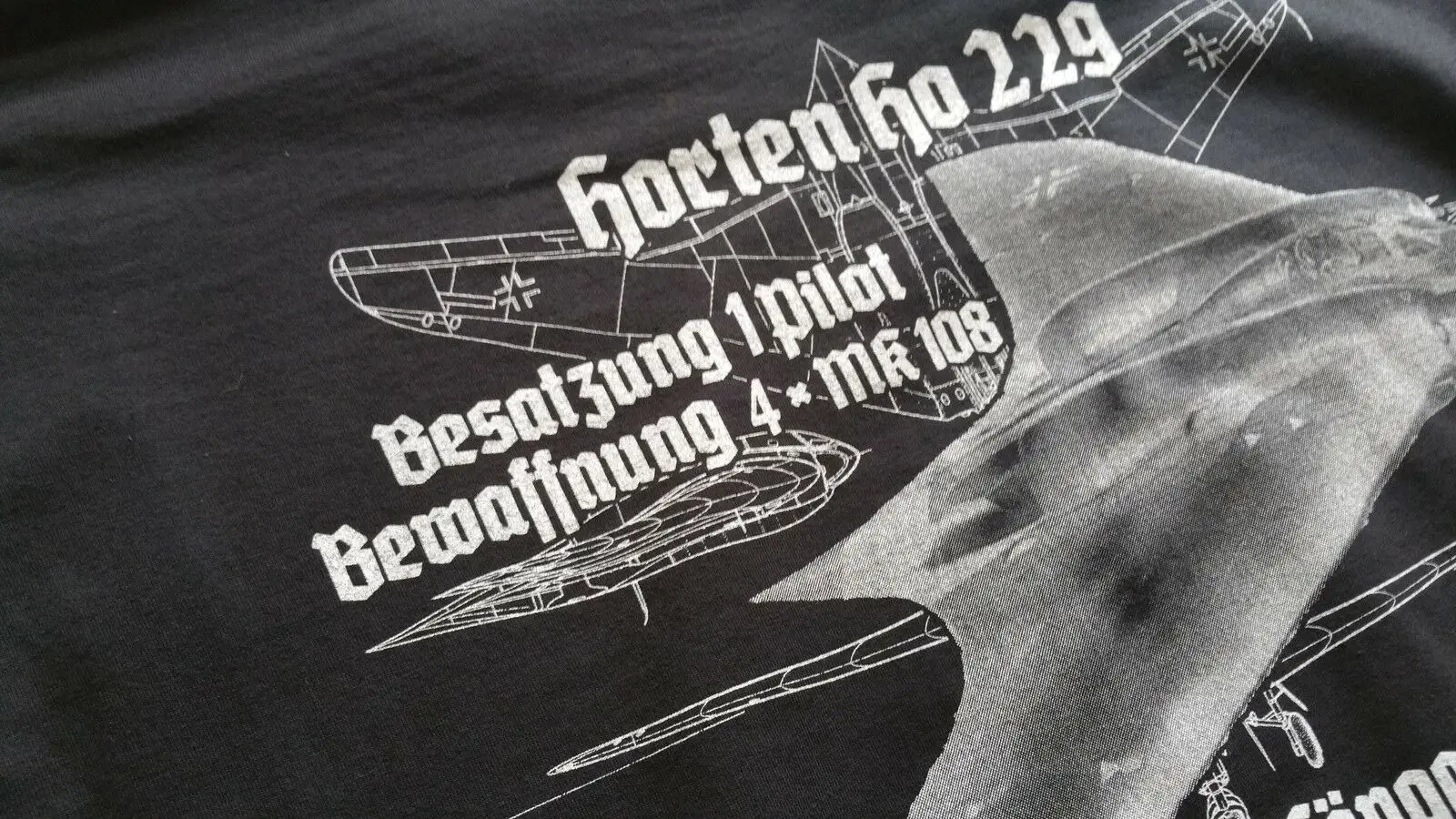 Horten Ho229 T-shirt Aeronautics Nursing Wing Cotton O-Neck Short