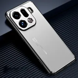 Sleek Matte Metal Silicone Bumper Shockproof Phone Case for OPPO Find X9 (Silver)