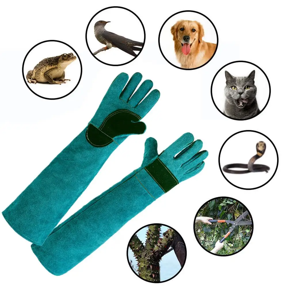 

Pet Handling Gloves Bite-resistant Multi-Functional Anti-Scratch Leather Protective Gloves Anti-thorn Animal Supply Cattlehide