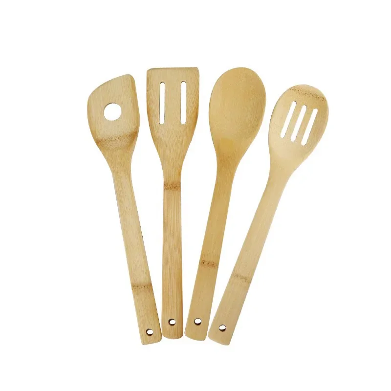 Natural Bamboo Wood Kitchen Spatula Spoon Holder Cooking Utensils Wok Shovel Accessories