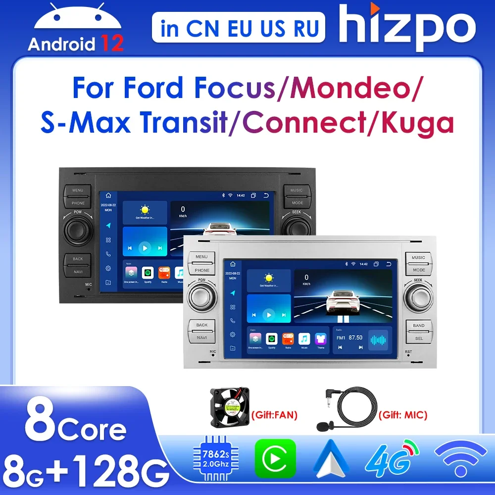 3 + 32g 2 Din Android 10 Autoradio für Ford Mondeo S-max Fokus C-max Galaxy  Fiesta Transit Fusion Connect Kuga 2din Auto Audio GPS