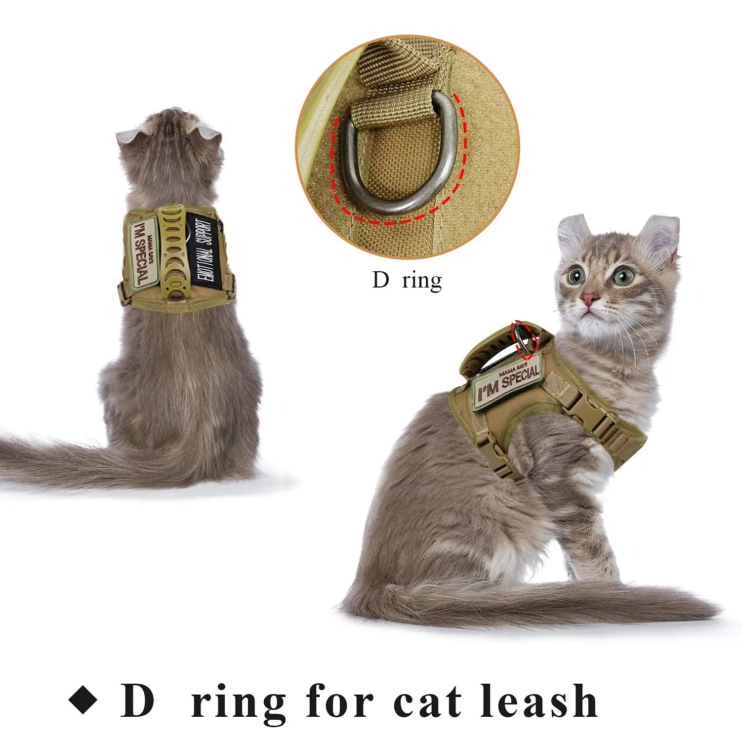 Pet Harness Leash Set Tactical Dog Harness Leash Set with Patchs Stickers for Small Cat K9 Vest Military Service Dog Working Training Accessories