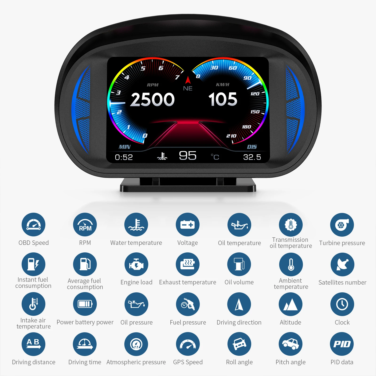 ڵ HUD  ý OBD2 GPS Hud  ÷ ӵ,   溸,  Ƿ 溸, 