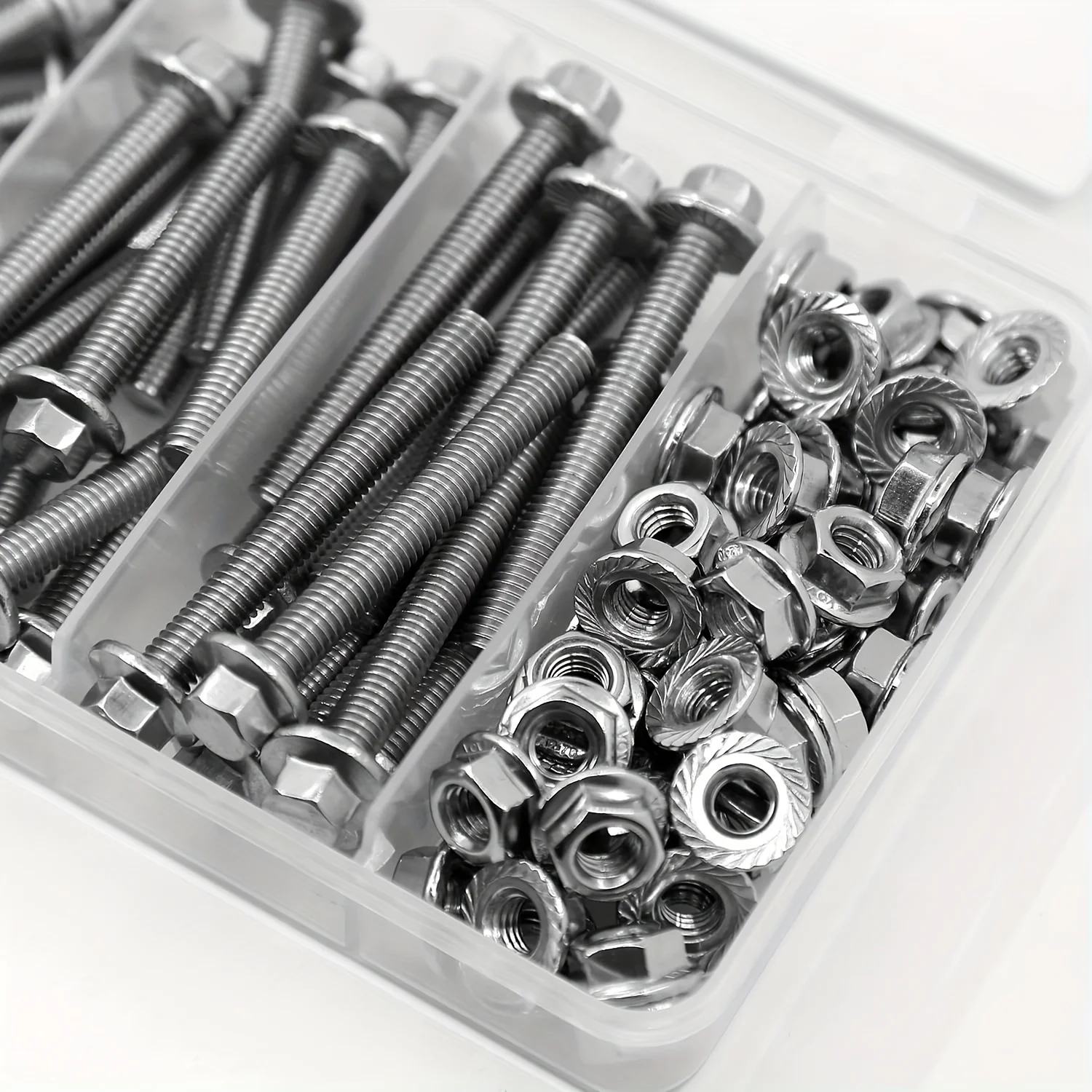 M6 Stainless Steel 304 Flanged Hex Head Bolts and Nuts kit 112PCS 10mm 20mm 30mm 40mm 50mm stainless steel screws screw bolt nut set screw washer nut kit