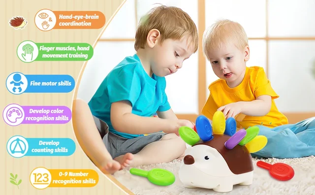 1-4 Year Old Sensory Hedgehog Toys Montessori Fine Motor Toys
